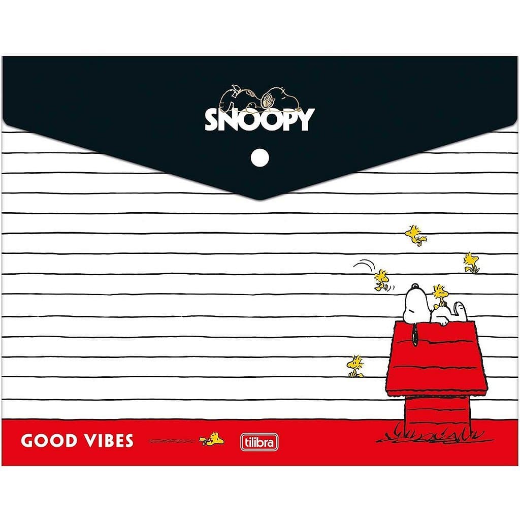 Pasta Envelope com Botão A4 Snoopy Tilibra