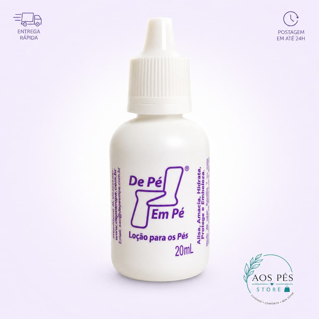 Loção De Pé Em Pé 5 em 1 20ml para Pés Secos Hidrata Amacia Protege e Embeleza