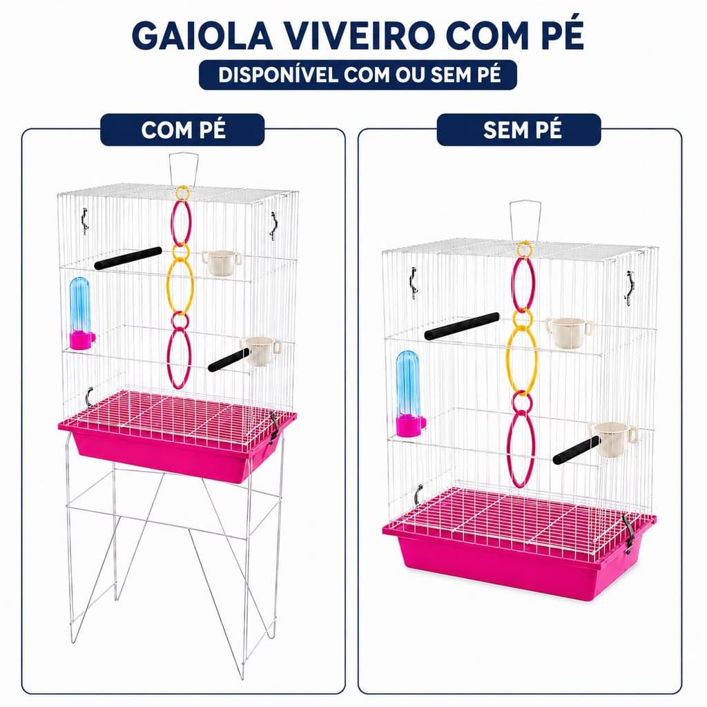 Gaiola Mini Viveiro Para Calopsita Agaporne Agapórnis Periquito Completa com Acessórios.