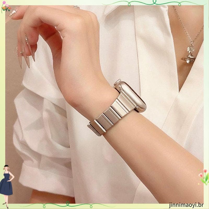 Estilo coreano bambu pequeno cubo açúcar xiaomi 10Pro banda de aço adequado para xiaomi 9/8Pro verão Redmi watch6/5/4