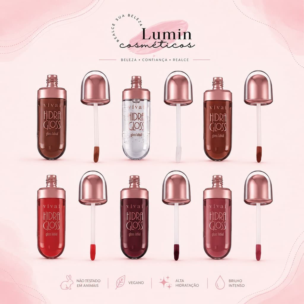 Hidra Gloss Labial Vivai 7ml – Brilho Intenso e Hidratação