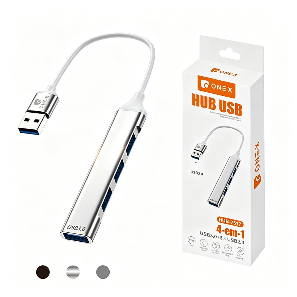 💻 Hub USB 4 Em 1 Multiportas 5Gbps | Extensor Rápido Em Alumínio Compatível Notebook E PC Portátil