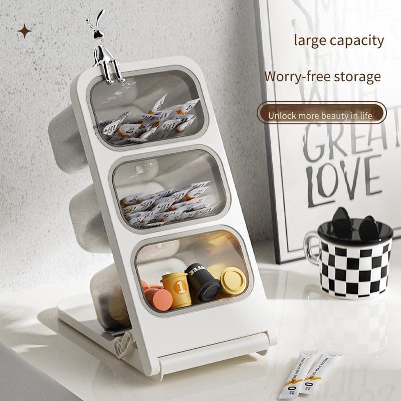 Multi-Camada Cápsula Café Chá Folhas Lanches Organizador Mesa Caixa De Armazenamento Saco De Recipiente Cozinha Do Banhe