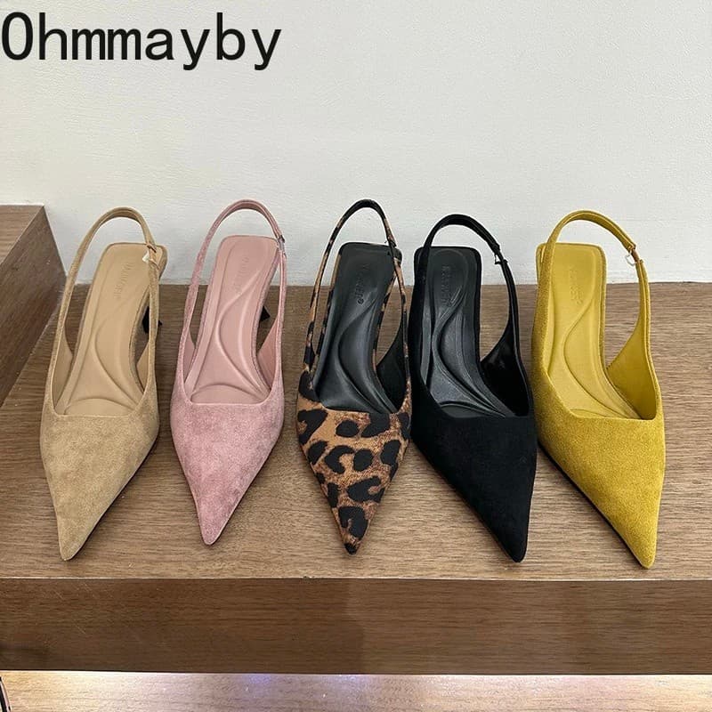 Sandálias Femininas Slip-on Primavera Verão 2026, Moda, Bico Fino, Salto Alto, Sandálias Slingback para Festa