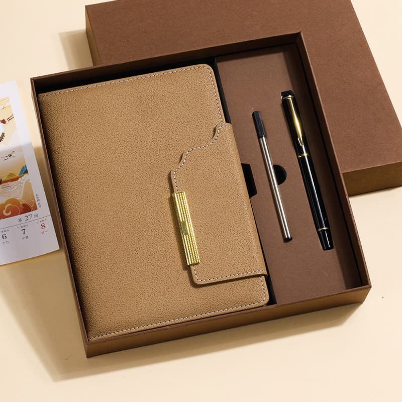 Nova moda fivela magnética conjunto de caderno caixa de presente fazendo negócios escritório trabalho diário conferência