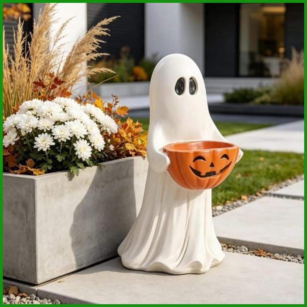 Prato De Doces De Halloween , À Prova D'água , Resina , Abóbora , Decoração Estátua Fantasma Para Festa , Varanda , Port