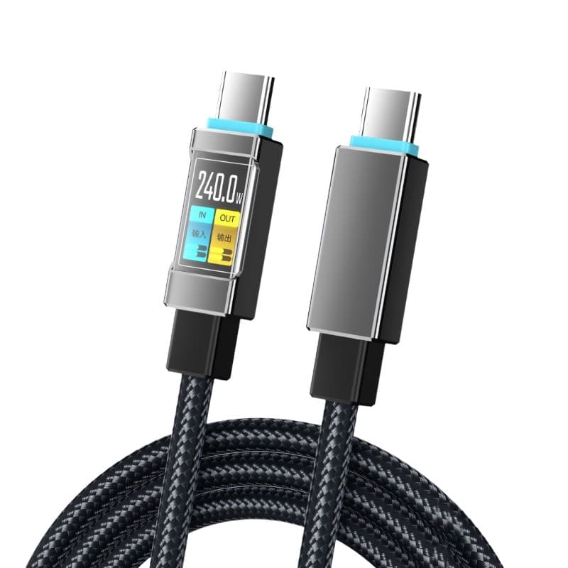 Treeling 480Mbps USB C Para Cabo Têxtil 240W Carregamento Diário