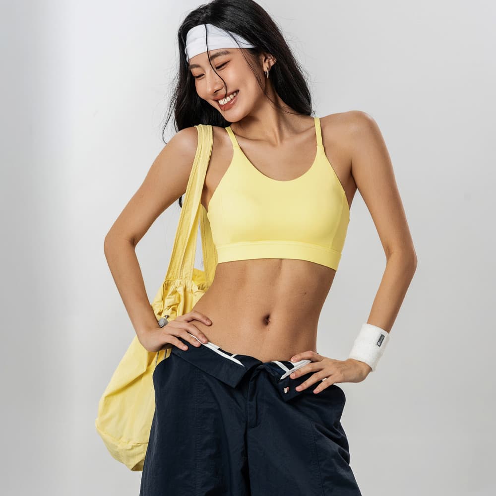Roupa interior esportiva feminina correndo sutiã fixo almofada no peito de uma peça volta Yoga colete