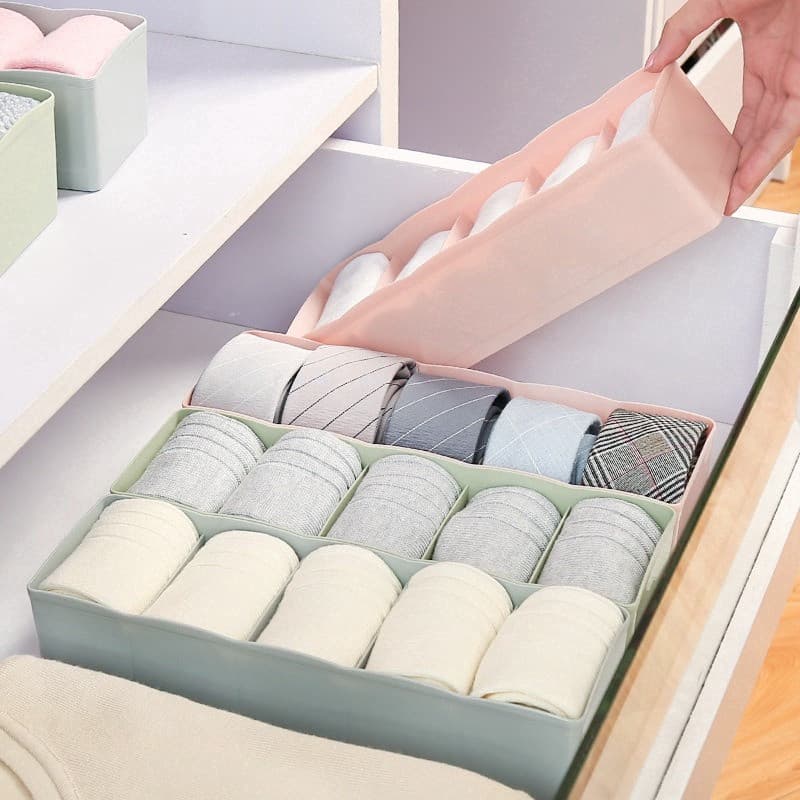 Caixa De Armazenamento Acabamento De Plástico Multi-Grade Roupa Íntima De Cinco Grades