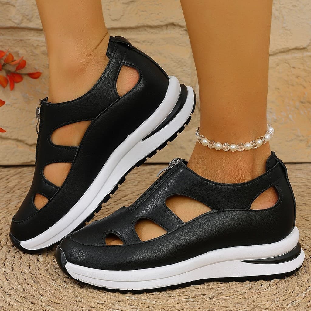 2026 novo produto sapatos 2026 verão novo estilo oco Toe-coberto sola grossa sandálias de sola macia casuais sapatos eur