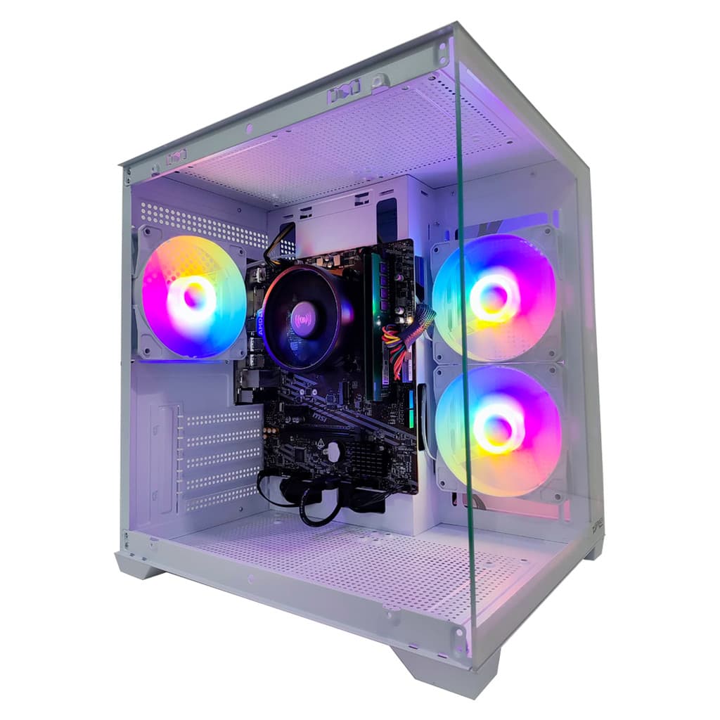 PC GAMER RYZEN 5 5600GT, 16GB DDR4, SSD M.2 NVME 500GB, VEGA 7, AQUARIO BRANCO