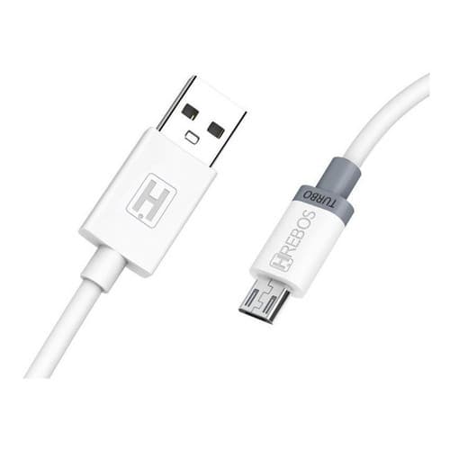 Cabo USB Turbo 3.0 Micro Usb V8 3 Metros Branco com Verde KAIDI KD 330M
