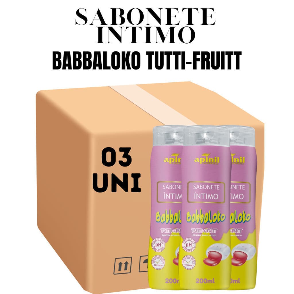 Kit 03 Unidades Sabonete Intimo Babbaloko Tutti-Frutti 200ML Apinil - Promoção e Oferta (Campanha)