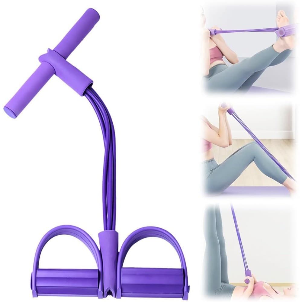 Faixa De Resistência Para Pedal Multifuncional , Exercício De 4 Tubos Com Alças , Látex , Fitness , Corda De Tração Casa