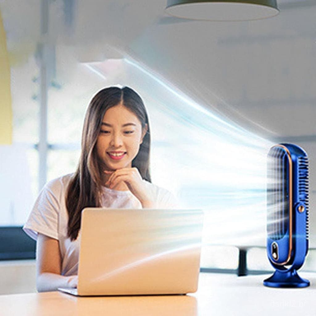 Ventilador de Mesa Oscilante Silencioso, Ventilador de Torre USB para Carro e Casa (Azul)nan BRZD