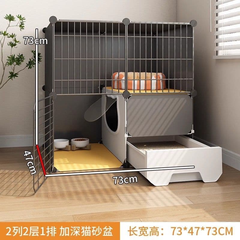 Novo estilo gaiola para gatos caixa de areia para gatos integrada doméstica pequena não ocupa Villa para gatos com banhe