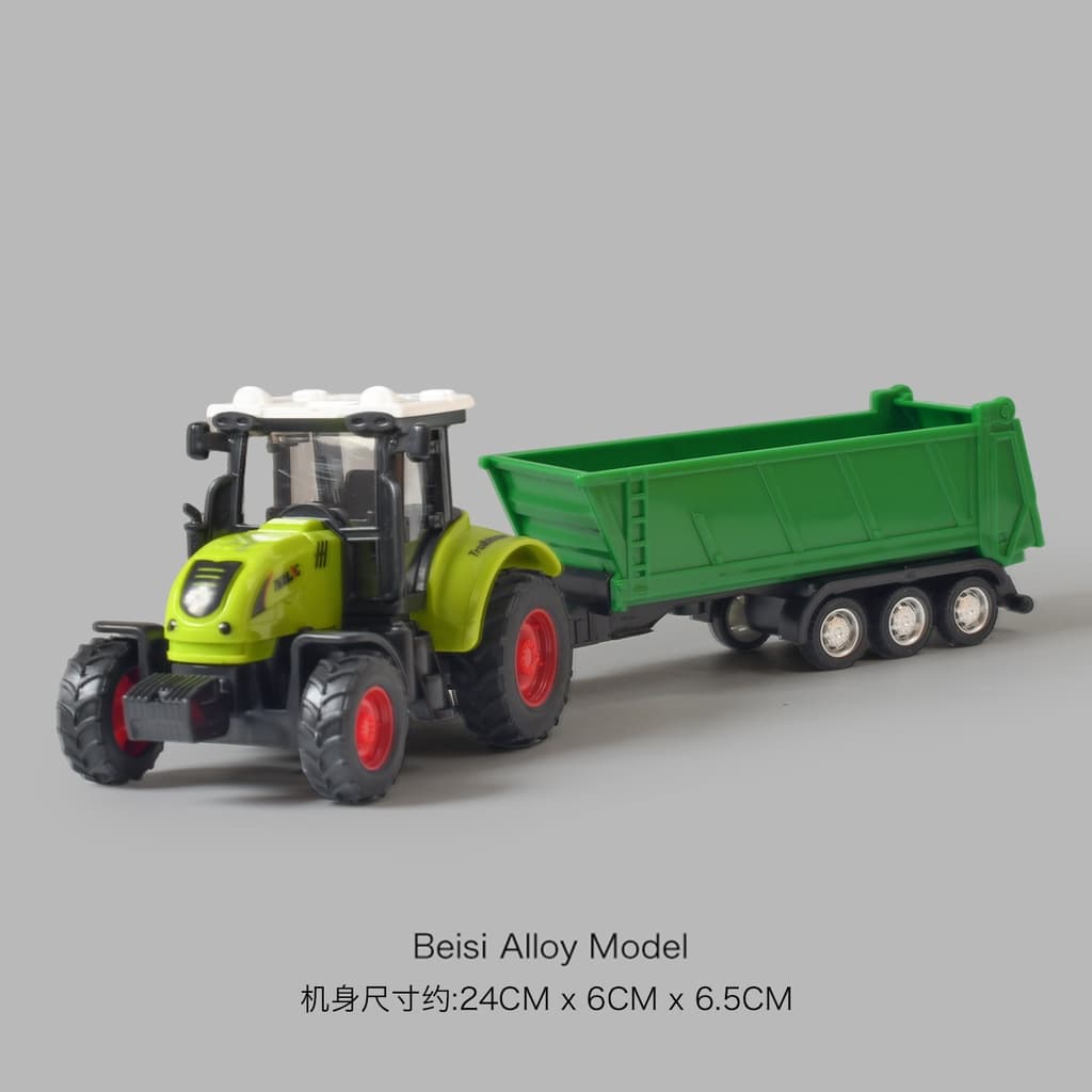 Trator inercial de caminhão de agricultor, veículo de engenharia Pastoral, escavadeira, modelo de locomotiva, carro de b