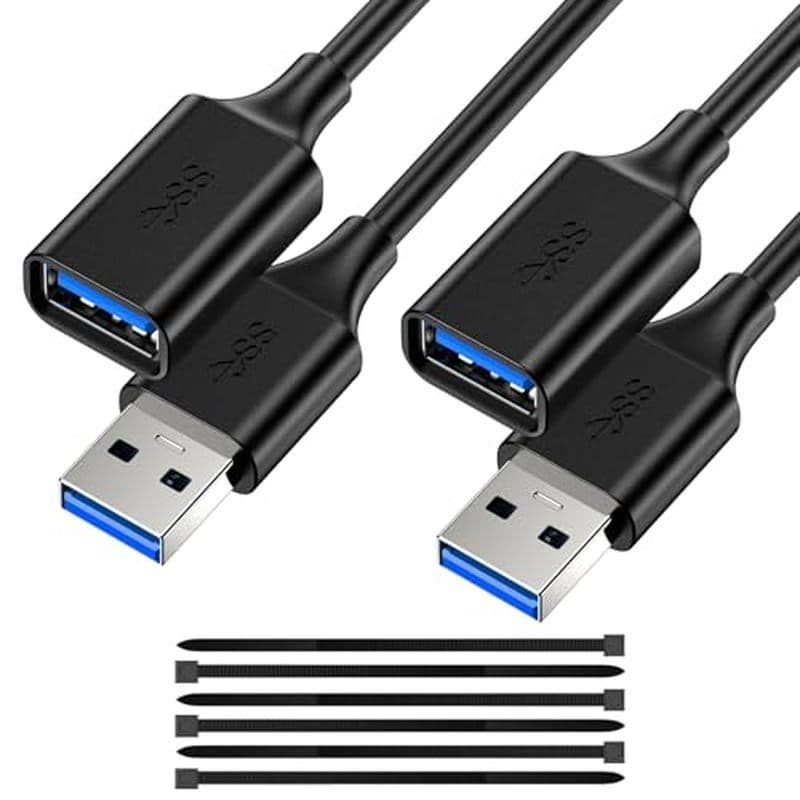 Cabo Extensor USB 0.5 Pés (2 Pacotes) , De Extensão 3.0 , A Macho Para Fêmea , Compatível Com Unidade Flash , Disco Rígi