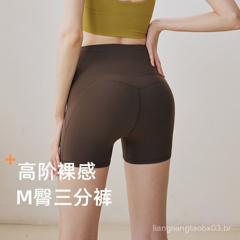 Shorts de ioga femininos de verão, cintura alta, modeladores de bumbum, para corrida, esportes, ciclismo e treinamento d