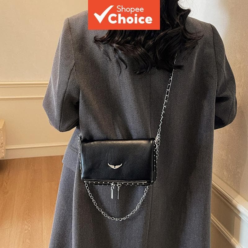 Bolsa de mão, bolsa tiracolo de corrente versátil para mulheres, pequena bolsa quadrada simples