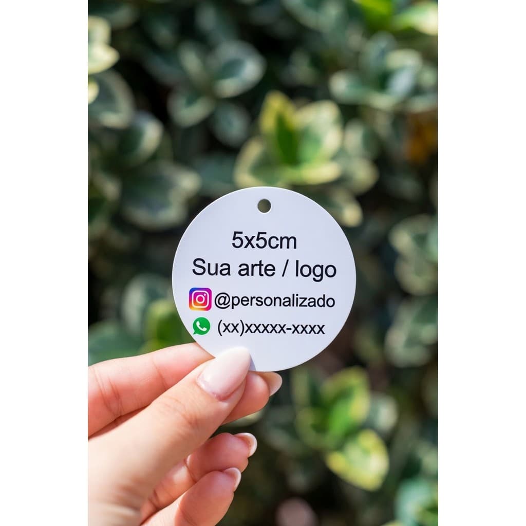 Tag Personalizada 5x5 cm Redonda - Com Sua Arte ou Logo festa sacolinha surpresa aniversário