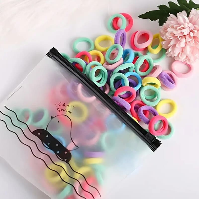 Laço de cabelo colorido para crianças, bebê não machuca o cabelo, anel de polegar