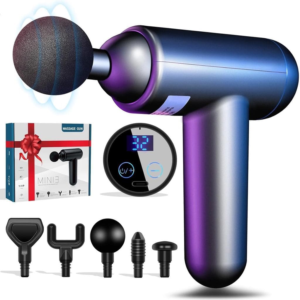 Pistola de Massagem para Tecidos Profundos, Massageador Muscular Elétrico Portátil de Percussão, Pistolas de Massagem Mu
