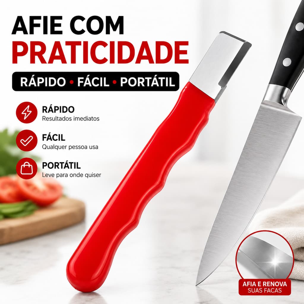Afiador de Facas Manual Portátil Amolador de Facas para Cozinha Churrasco Camping Aço Inox