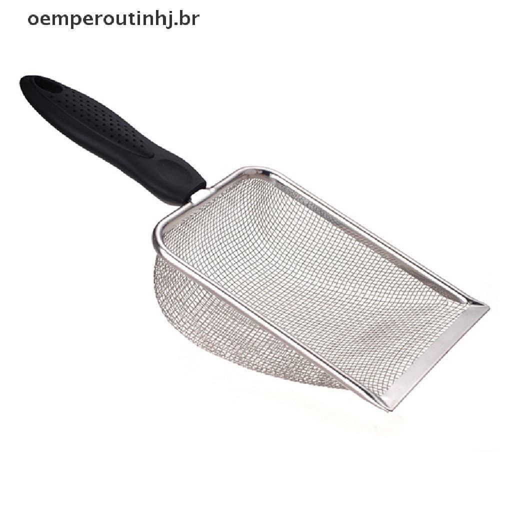 OEMTIN Ferramenta de Limpeza para Animais de Estimação Pá de Aço Inoxidável Colher de Areia para Répteis Peneira de Resí