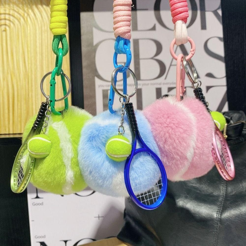 Chaveiro de Pelúcia de Coelho Rex Anti-Perda Junyue Tennis Joias Chaveiro