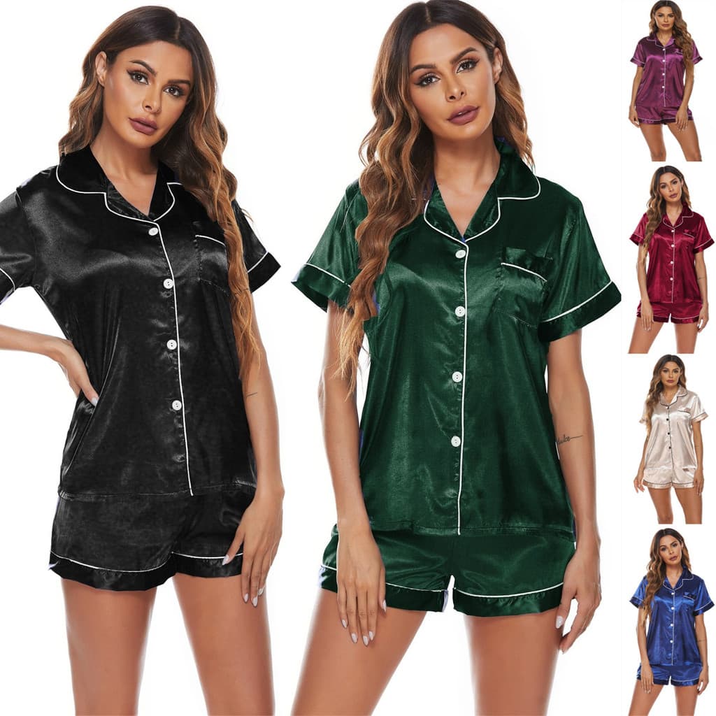 Conjuntos De Pijamas Femininos Camisa Estampada Com Loungewear Ternos De Pijama Feminino