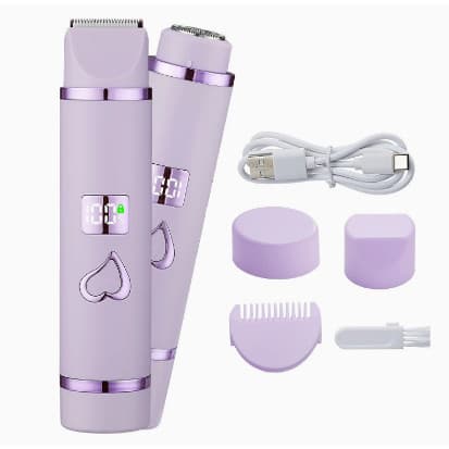 Aparador De Biquíni Para Mulheres , Navalha Elétrica Feminina À Prova D'água IPX7 Com Cabeça Facial E Corporal 2 Em 1 ,