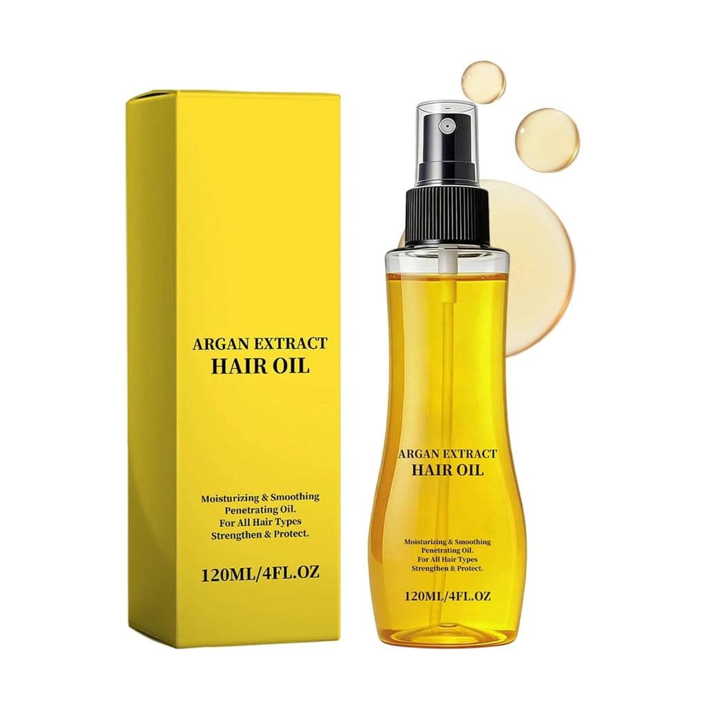 Spray de Óleo Capilar com Extrato de Argan, Tratamento Fortificante para Todos os Tipos de Cabelo, Sérum Leve, Não Oleos