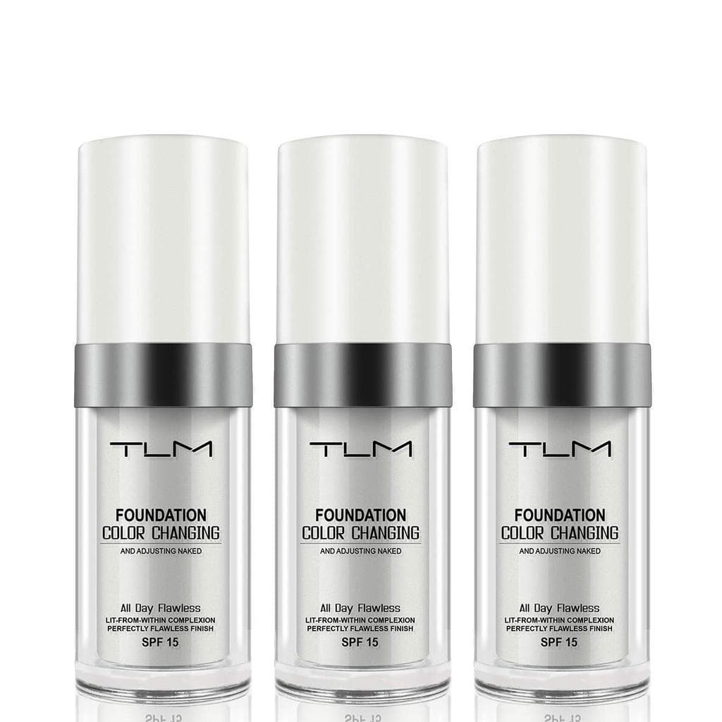 3PCS TLM Creme Corretivo, Maquiagem de Base para Tom de Pele Quente com Mudança de Cor, Corretivo Líquido Nude para o Ro
