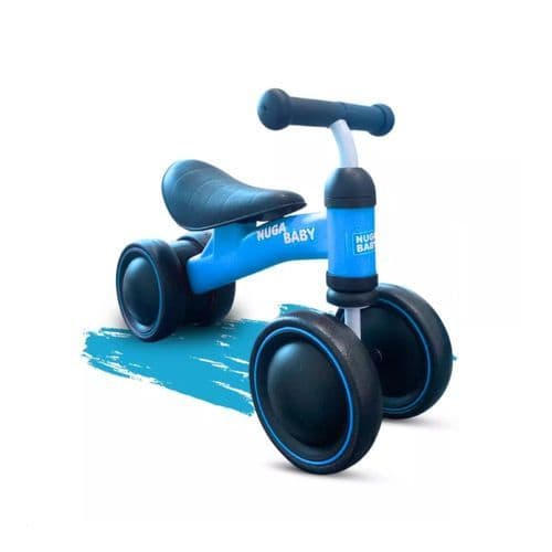 Bicicleta Infantil Bike Sem Pedal Equilibrio 4 Rodas Azul Meninos Meninas