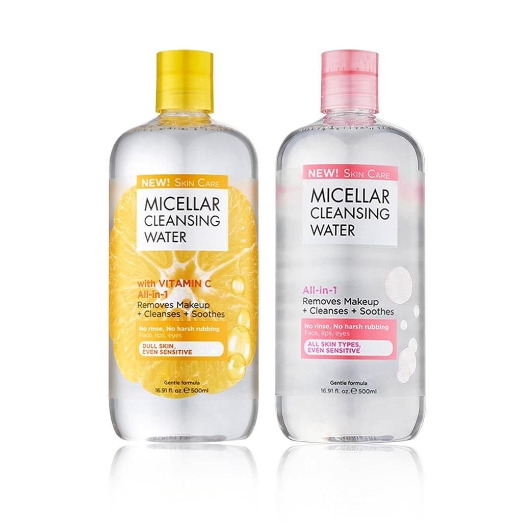 Água Micelar 500ml 2 embalagens – Desmaquilhante e água de, desmaquilhante suave adequado para rosto, lábios e o