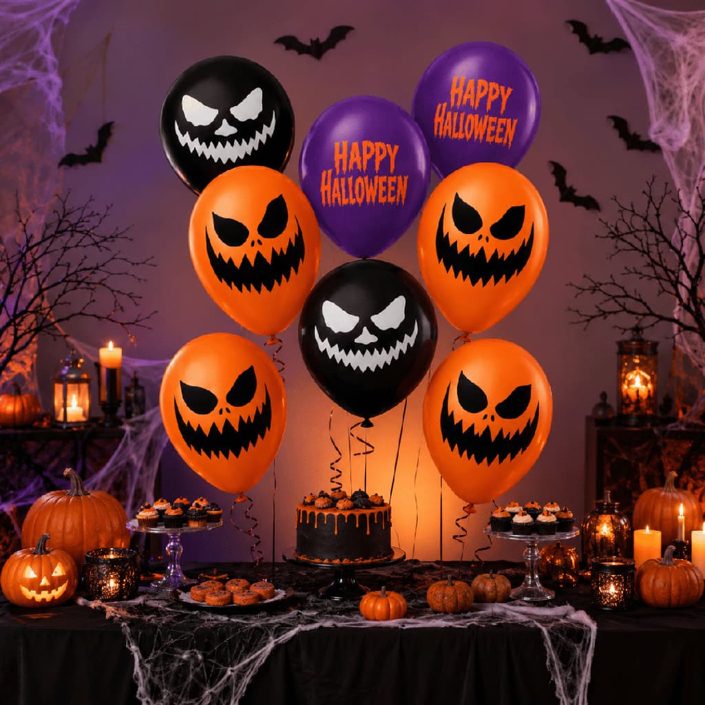 Bexiga Balão Happy Halloween Dia das Bruxas Nº 8 C/ 20 Unid