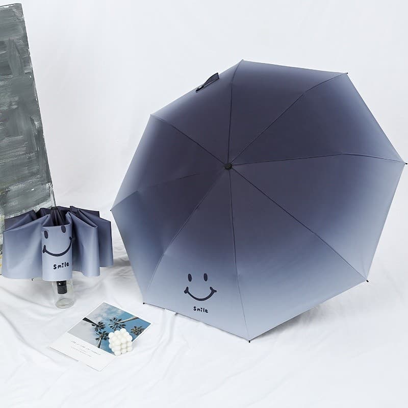 Totalmente automático gradiente de três dobras pequeno claro guarda-sol protetor solar Anti-ultravioleta cor sólida vini