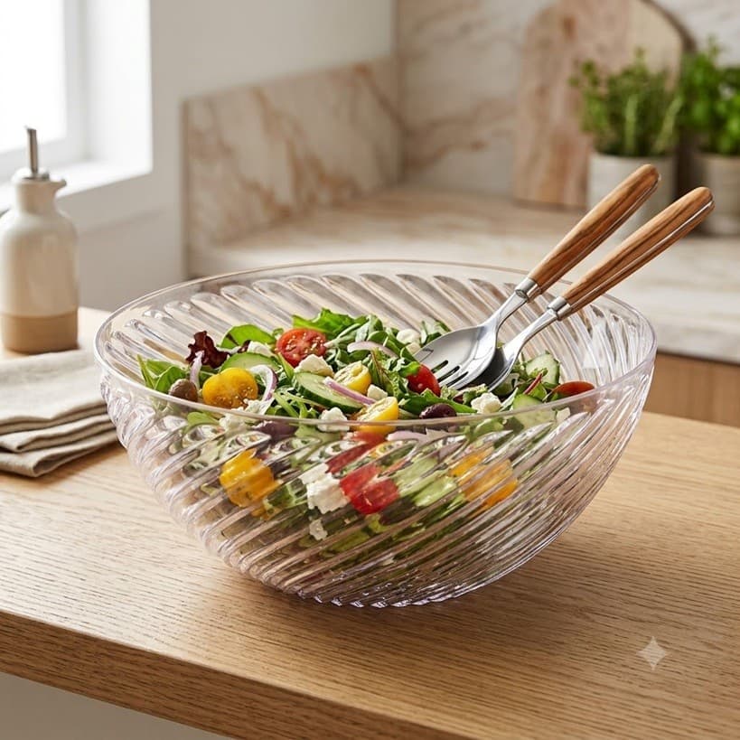 Bowl Cumbuca Tigela 3,6 L Twist Acrilico Saladeira Fruteira