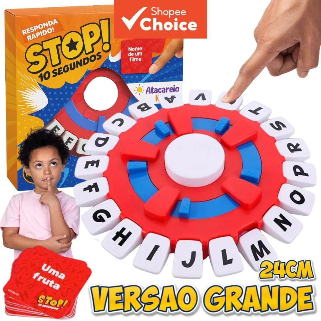 Stop Jogo de Tabuleiro Jogo de Palavras Rápidas P/ Famílias, Crianças Presente de Lógica, Brinquedo Educacional