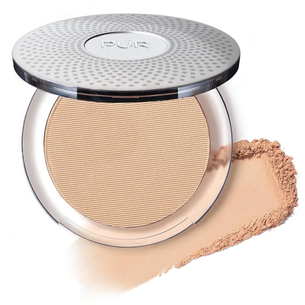 PÜR MINERALS Pó Compacto Mineral 4 em 1 com FPS 15 - Corretivo e Pó Compacto Finalizador para o Rosto - Pó de Base com C