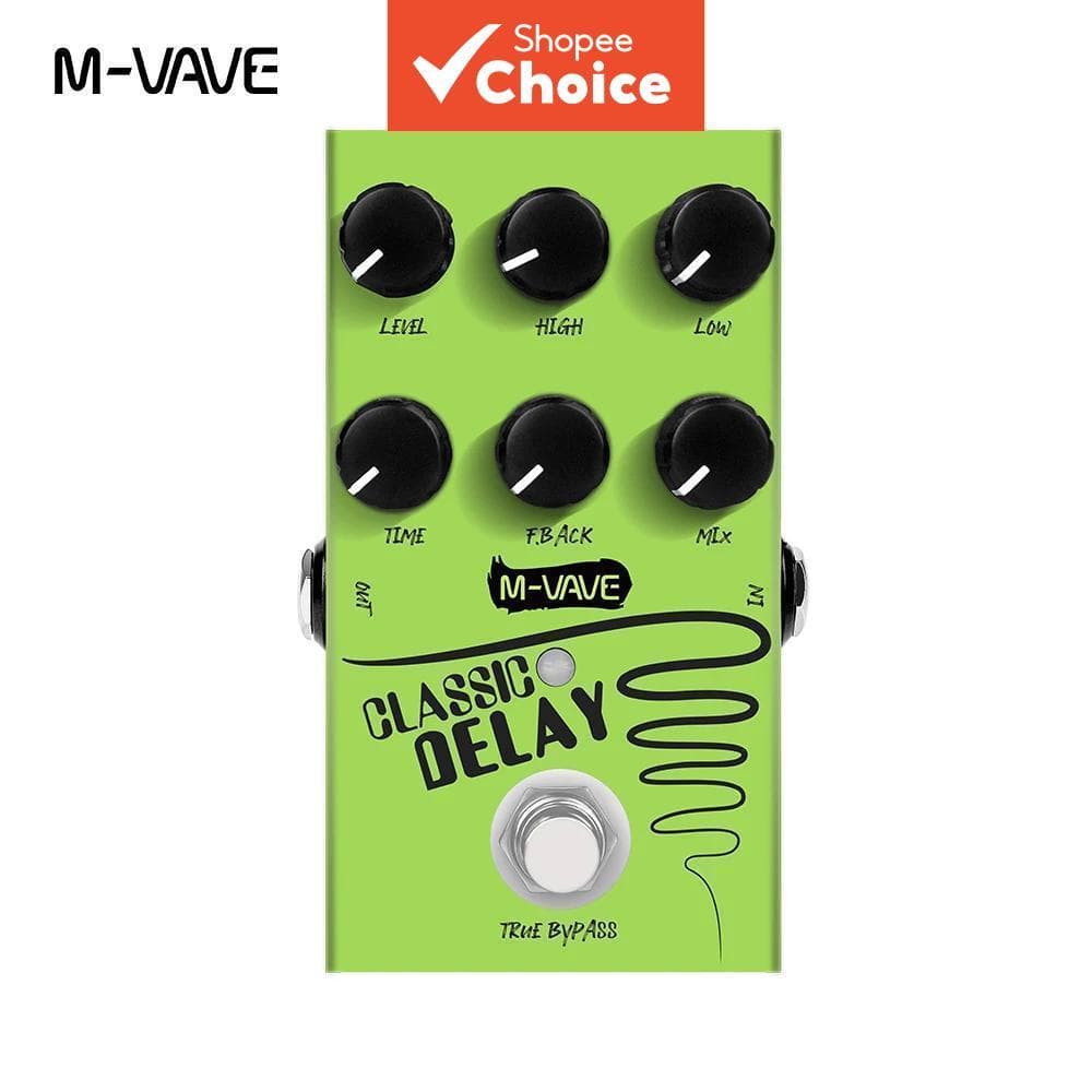 M-VAVE Classic Delay Efeito de Guitarra Elétrica Pedal, Até 600ms de Tempo de Delay, True Bypass