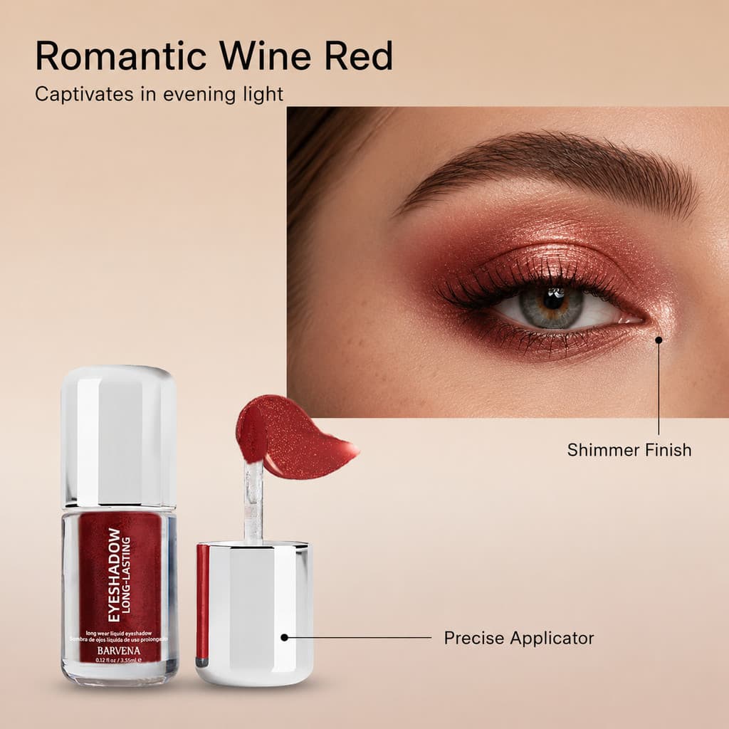 A sombra líquida é suave como seda, ilumina e define os olhos, é à prova d'água, de longa duração e é um produto de maqu