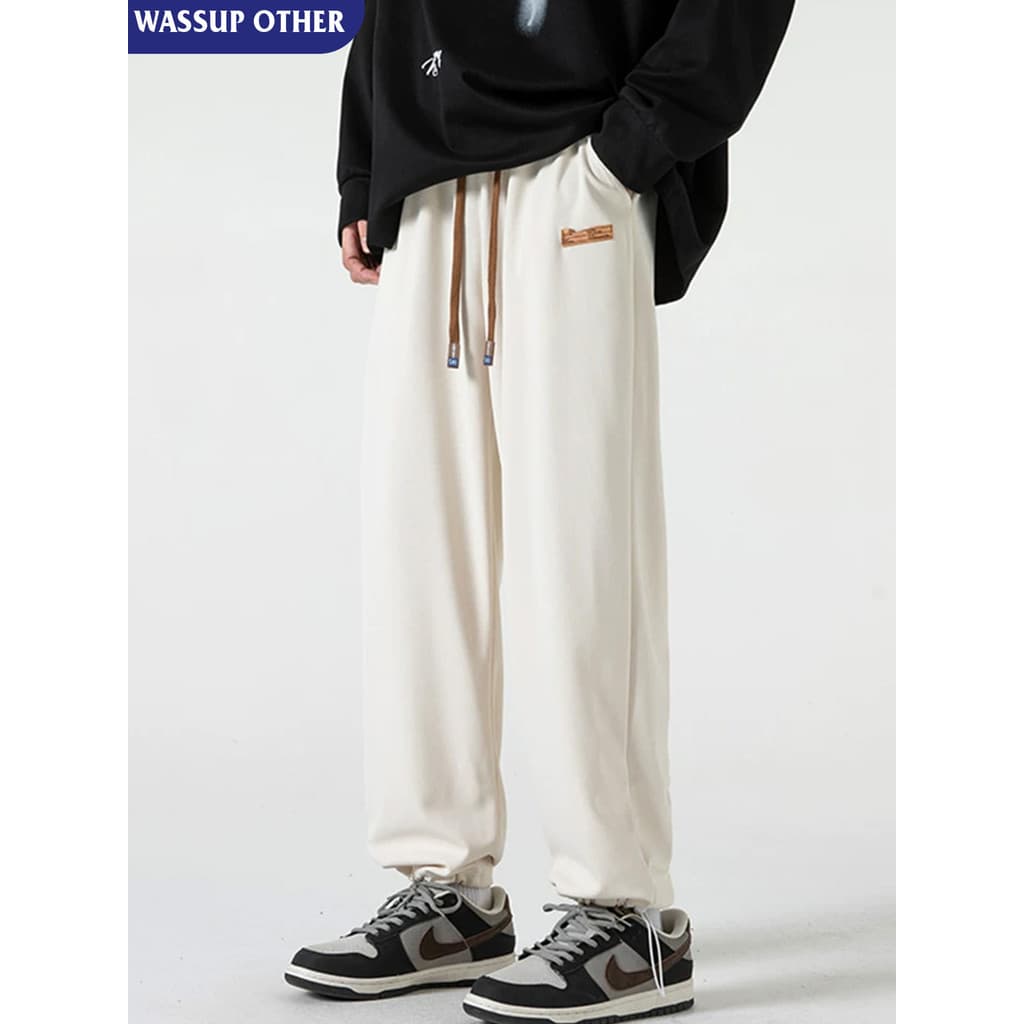 WASSUP OUTRAS calças casuais japonesas masculinas primavera outono calças de moletom soltas drapeadas calças esportivas