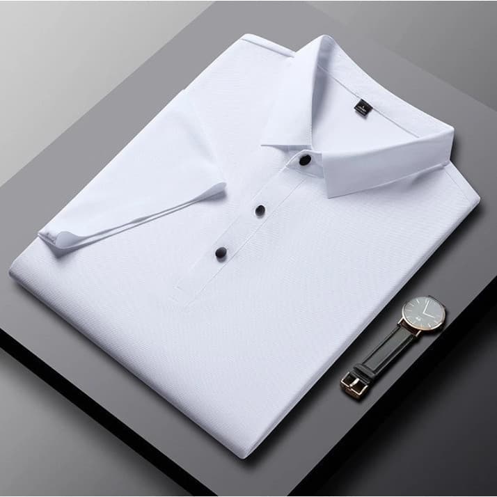 Camisa Polo Para Homens Leve Manga Curta Malha Peruana