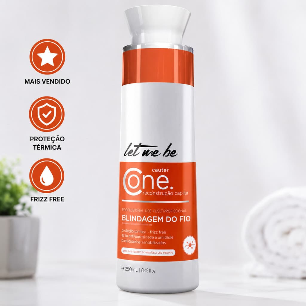 Let Me Be Cauter One Cauterização Capilar 500ml Reconstrução Anti Frizz