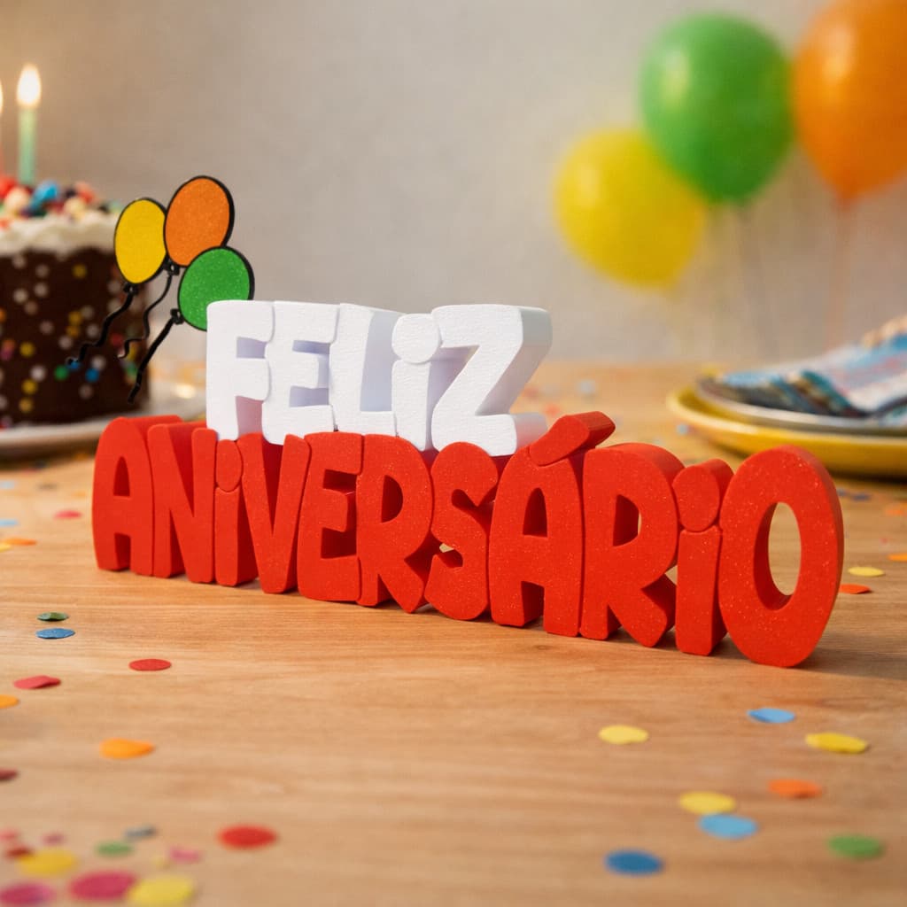 Letreiro decorativo para festa com balões - Impressão 3D PLA