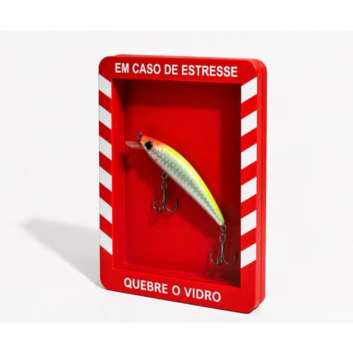 Quadro De Emergencia Decorativo - Isca Pescador Vermelho Branco