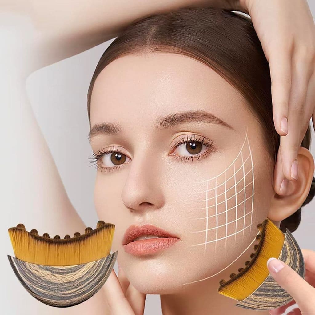 1/2 Pcs Escova Facial Drenagem Linfática Massageador Facial Anti Inchaço Contorno Facial Skincare Gua Sha Manual