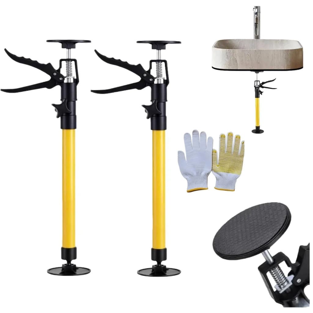 Adjustable Steel Telescopic Support Rod Lifting Tool - Manual System for Drywall and Cabinets